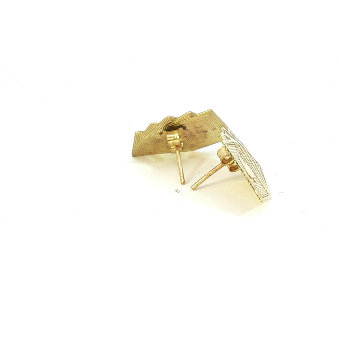 10K Yellow Gold Playing Card Stud Earrings
