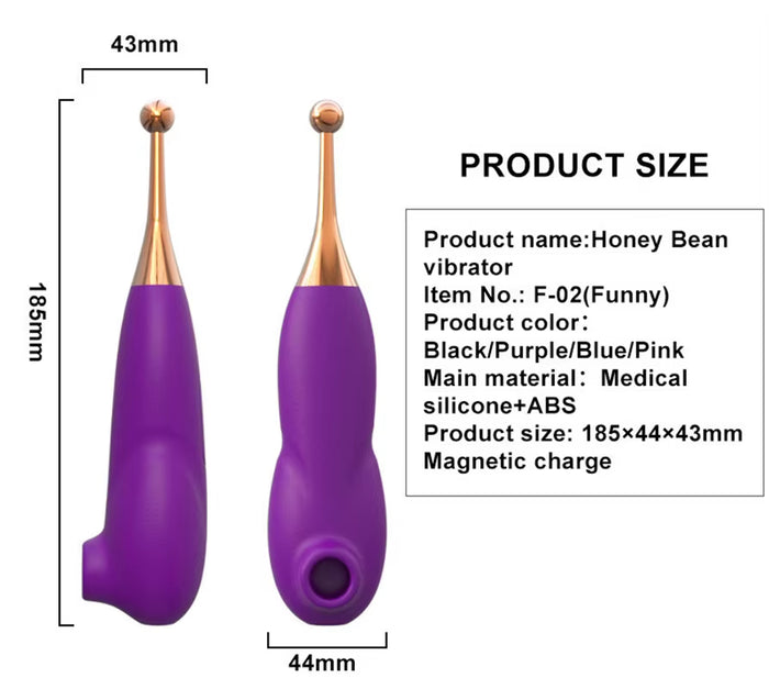 2 in 1 Double Headed Vibration Clitoris Sucker Massage Orgasm Pen Masturbator Sex Toys Nipple Sucking Vibrator