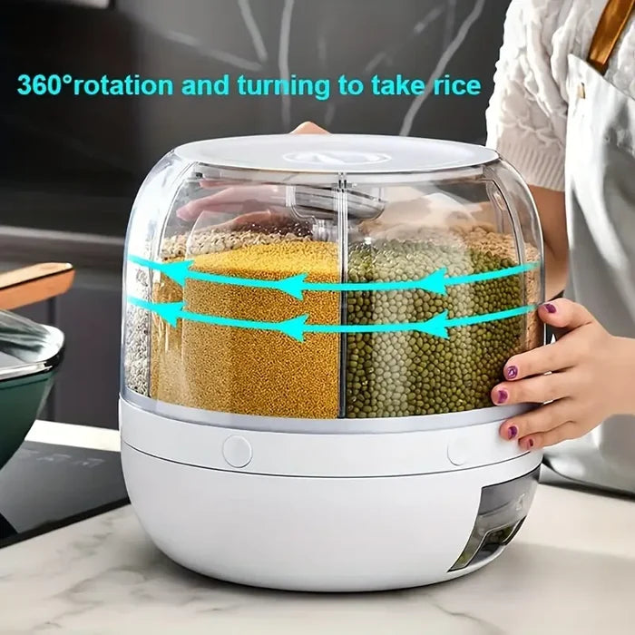 360° Rotating 6-Grid Cereal Dispenser