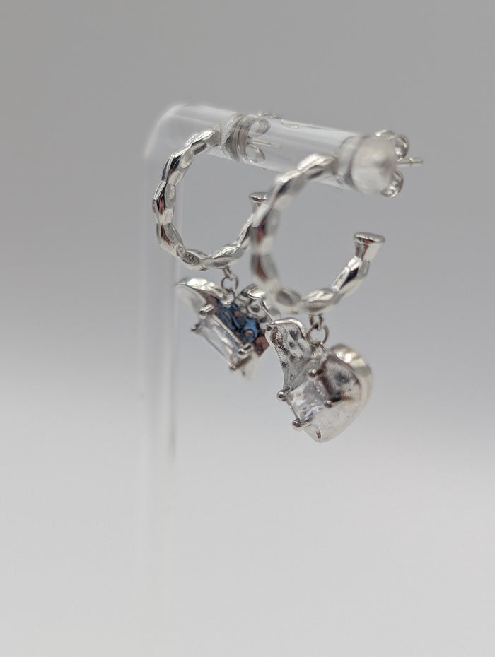 925 Sterling Silver Heart Drop Earrings