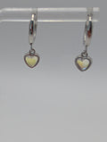 925 Sterling Silver Moonstone Heart Drop Earrings