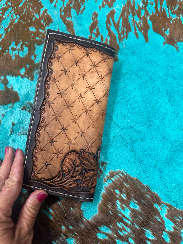 Hand tooled tally book