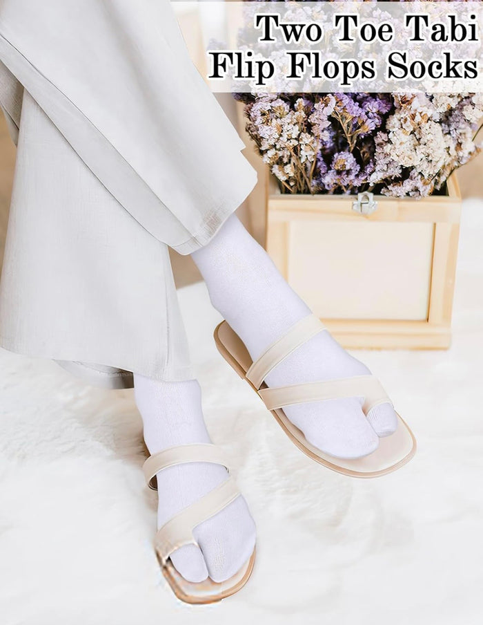 A set of 3 essential two toe Tabi sock pairs in White, Grey & Black