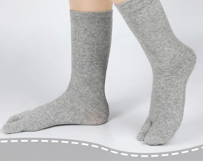 A set of 3 essential two toe Tabi sock pairs in White, Grey & Black