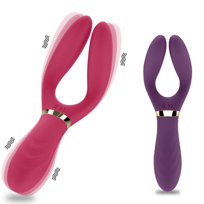 Adult Supplies Wholesale Rechargeable Y-Type Couple Vibrator Nipple Clit Massager Female Masturbation