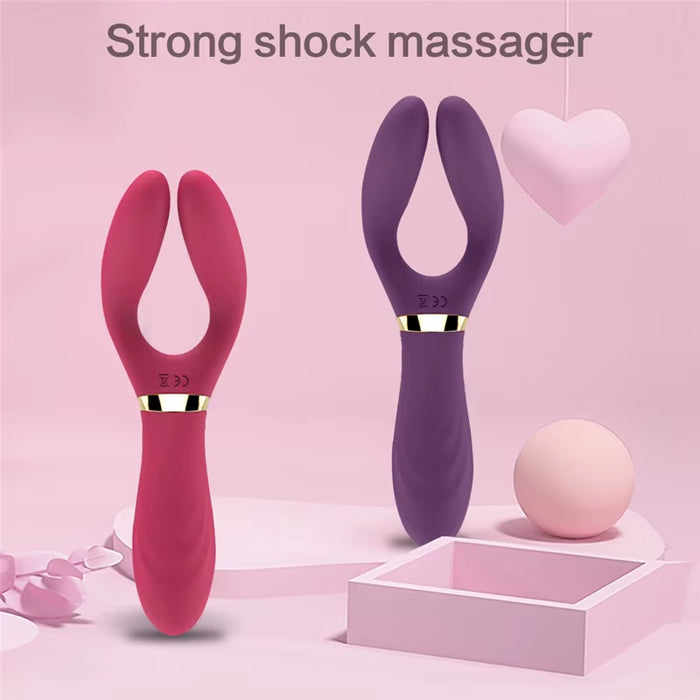 Adult Supplies Wholesale Rechargeable Y-Type Couple Vibrator Nipple Clit Massager Female Masturbation