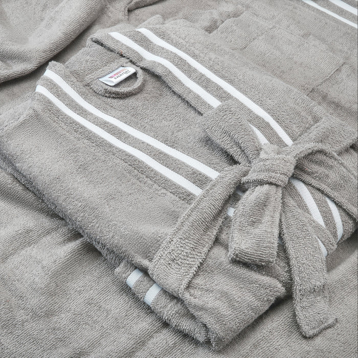 Airsoft 100% Cotton Large Bath Robe, 300 GSM, Solid, Grey