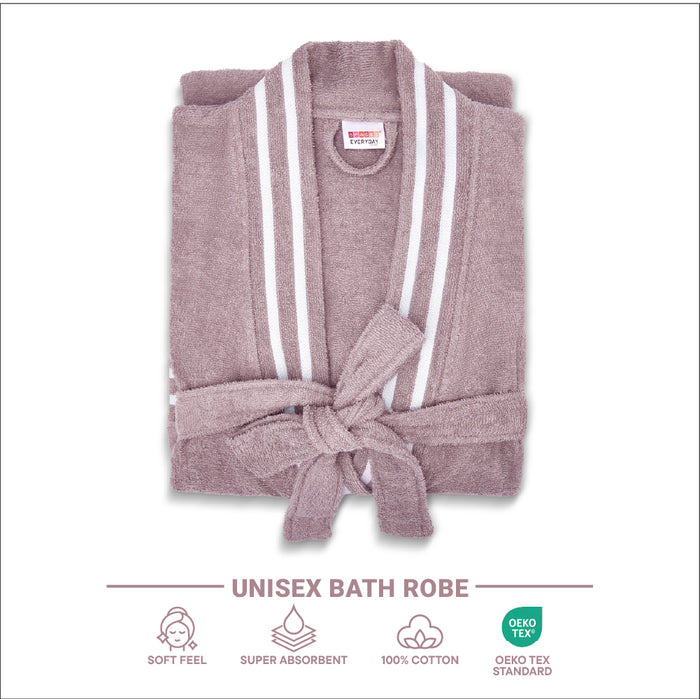 Airsoft 100% Cotton Large Bath Robe, 300 GSM, Solid, Light Violet