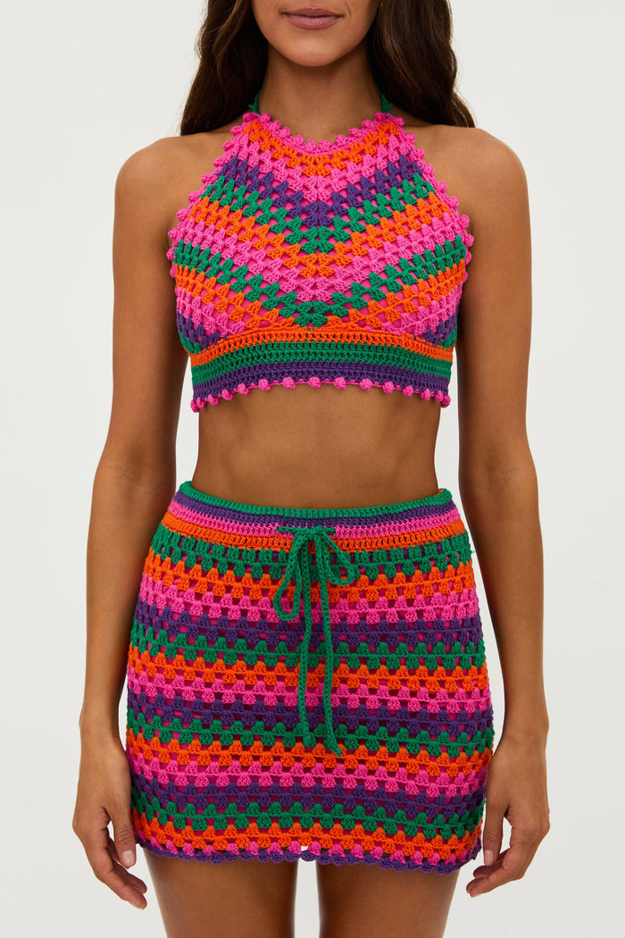 multi colored crochet set
