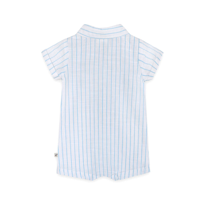 Viverano Organics Aqua Embroidered Baby Romper (Organic)