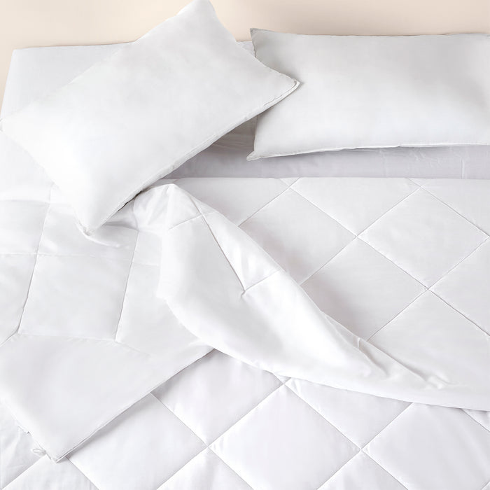 Arden 100% Cotton Double Quilt, 220 TC, Solid, White
