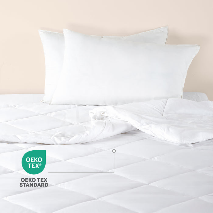 Arden 100% Cotton Double Quilt, 220 TC, Solid, White