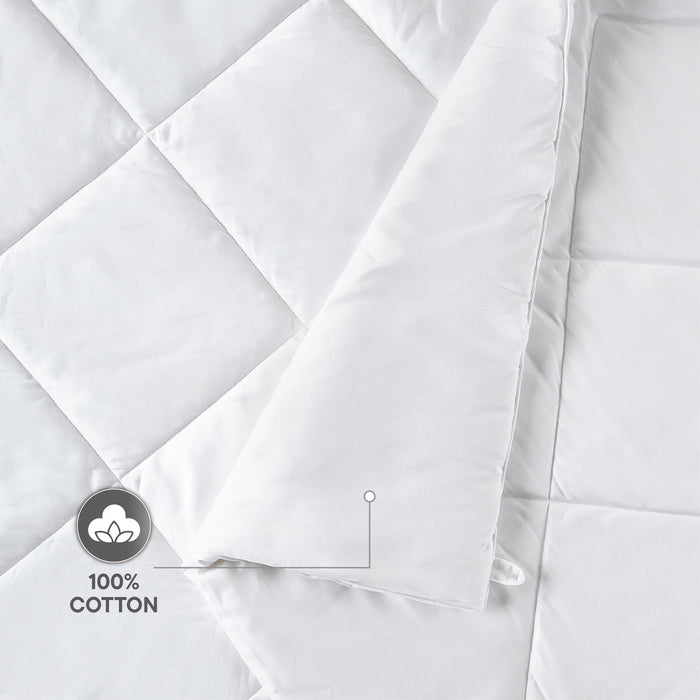 Arden 100% Cotton Double Quilt, 220 TC, Solid, White