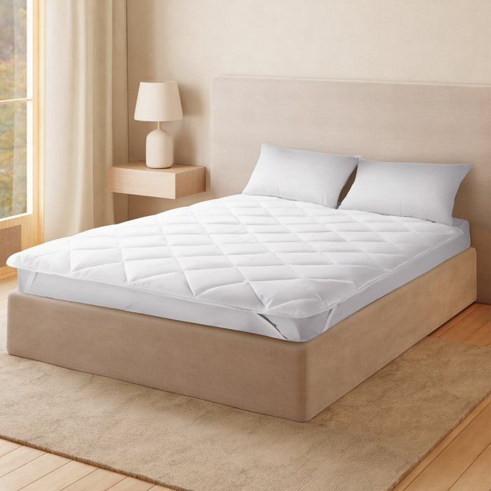 Arden 100% Cotton Queen Mattress Protector, 220 TC, Solid, White