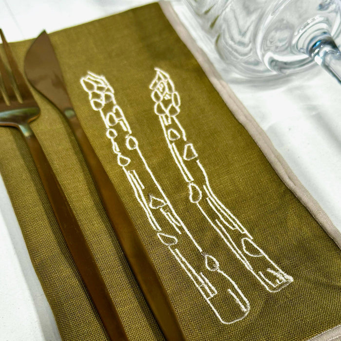 MÆGEN SHOP Asparagus Linen Napkins, Set of 2