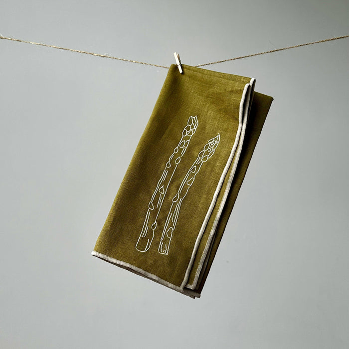 MÆGEN SHOP Asparagus Linen Napkins, Set of 2