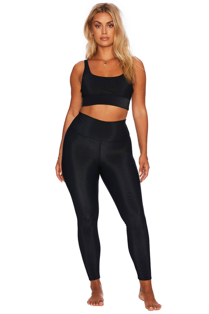 ribbed black legging