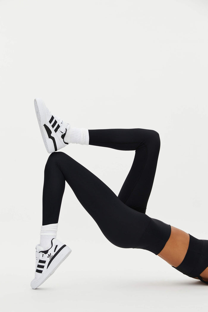 ribbed black legging