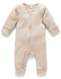 Baby Rib Growsuit Biscuit | Purebaby
