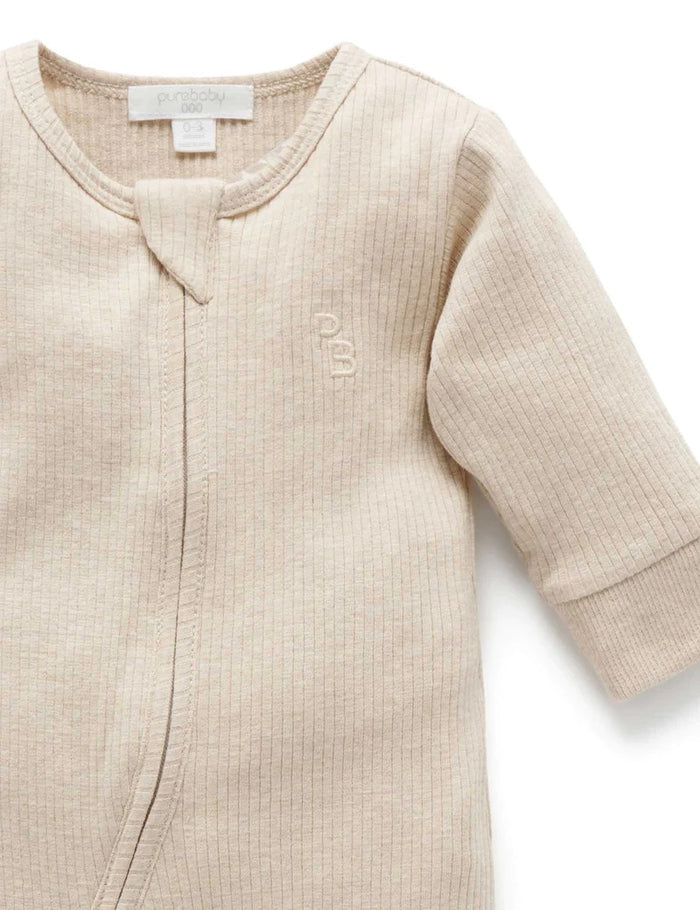 Baby Rib Growsuit Biscuit | Purebaby