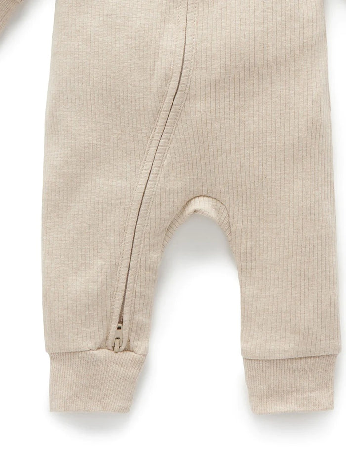 Baby Rib Growsuit Biscuit | Purebaby