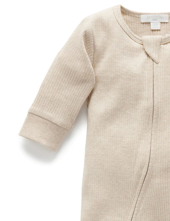 Baby Rib Growsuit Biscuit | Purebaby
