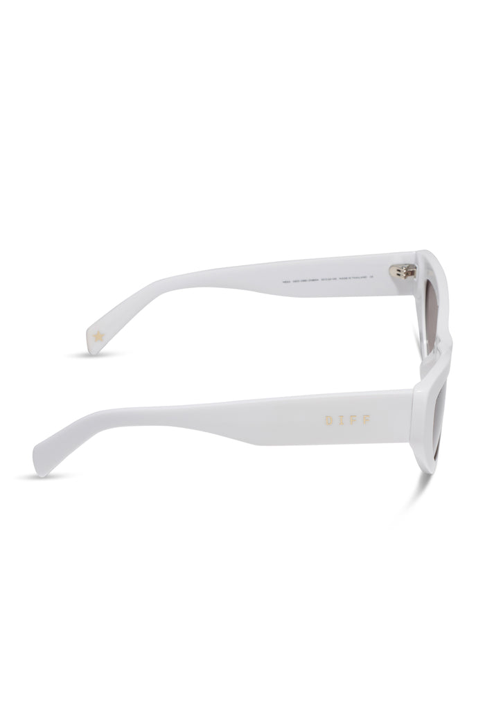 White sunglasses on a white background