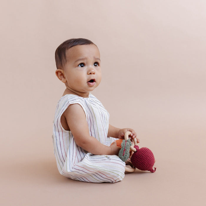 The Blueberry Hill Baby Toys Beet Crocheted Teether Rattle