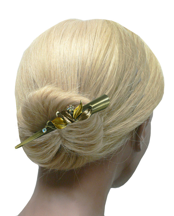 Bella Set of 6 Metal Flower Alligator Beakclips, Duckbill Hairclips YY86155-1-6