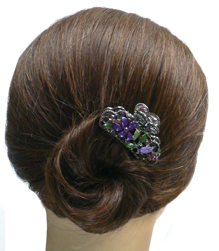 Bella Small Flower Jaw Clip Narrow Opening for Thin Hair Women Girls GL86440-TH1