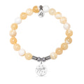 Best is Yet To Come Charm with Yellow White Jade Gemstone Bracelet