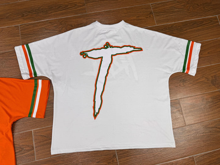 Big Trill Tee (Oversized)  - White/Green/Orange
