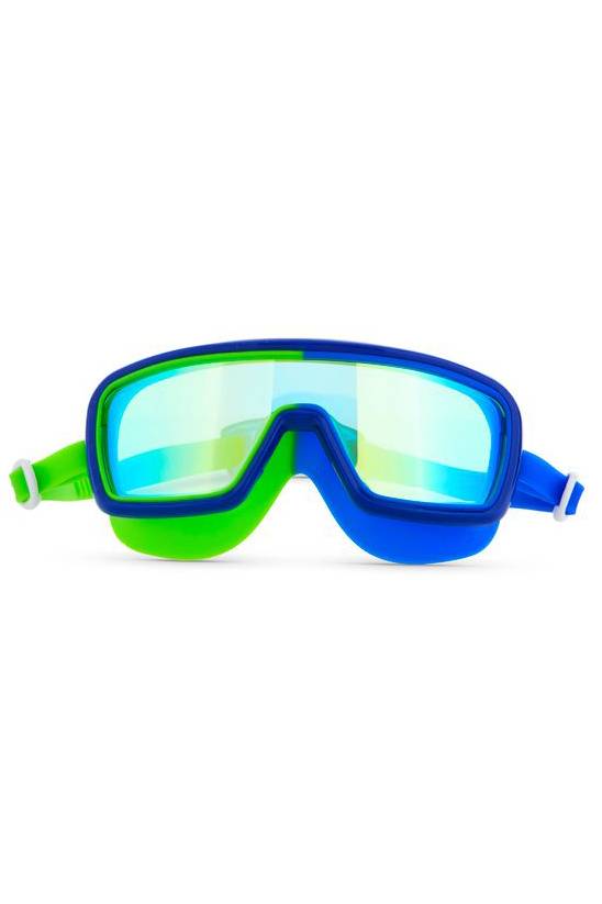 Kids blue and green square goggles.