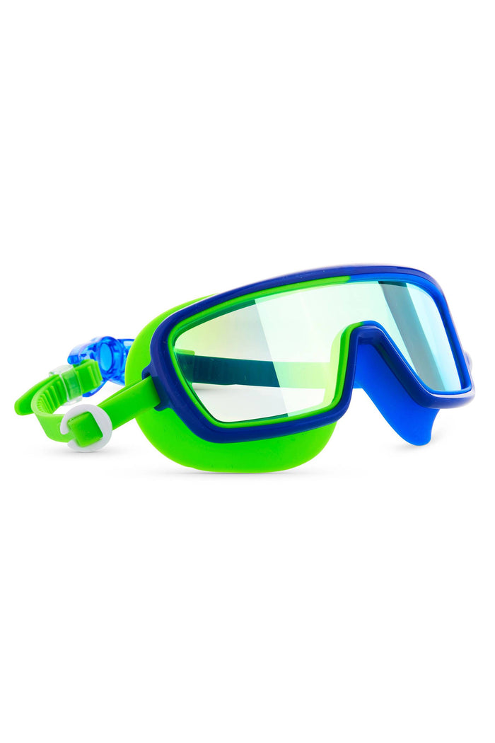 Kids blue and green square goggles.