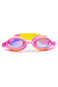 Kids pink and yellow round goggles with bedazzles.
