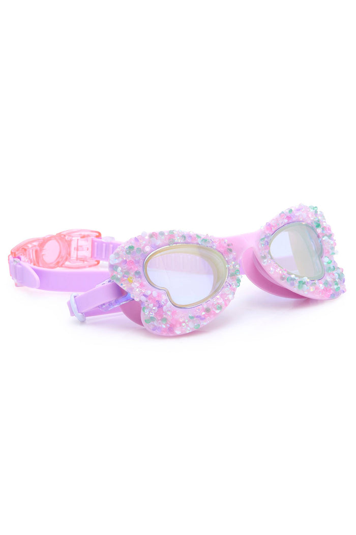 Kids butterfly pink and blue goggles with glitter.