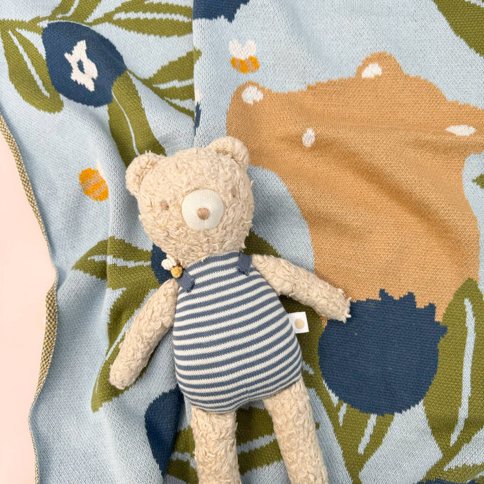 The Blueberry Hill SHOP Blueberry Bear Baby Blanket
