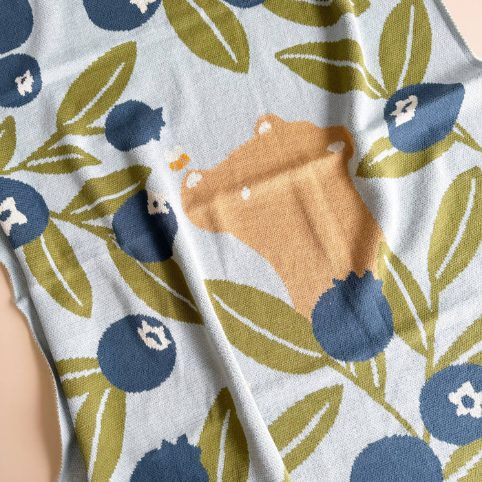 The Blueberry Hill SHOP Blueberry Bear Baby Blanket