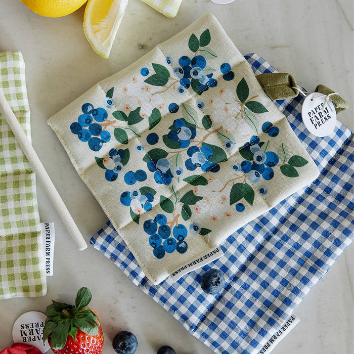 Paper Farm Press Paper Farm Press - Blueberry Field Pot Holder Set
