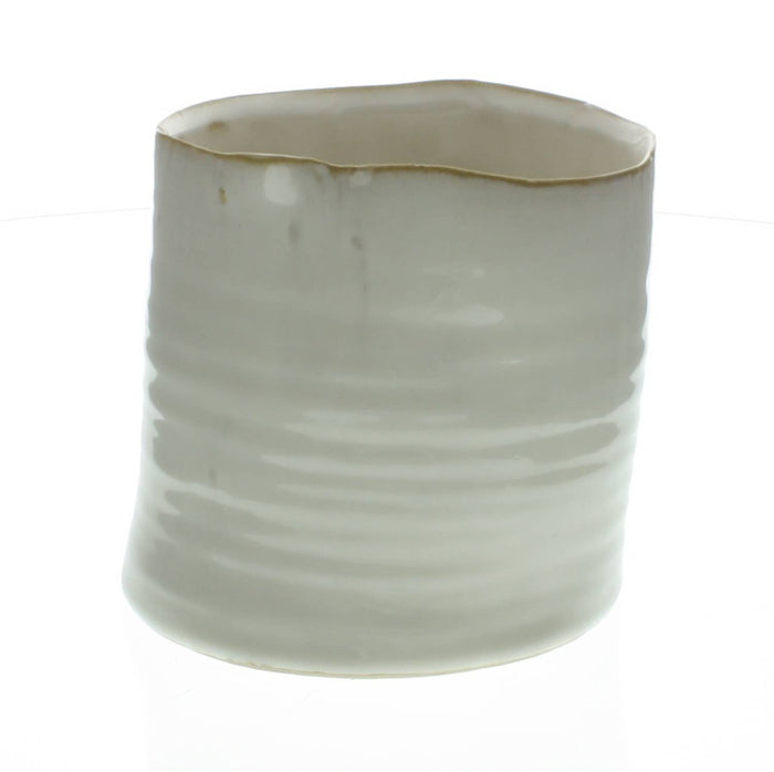 HomArt HomArt - Bower Ceramic Vase - Med Wide - Fancy White