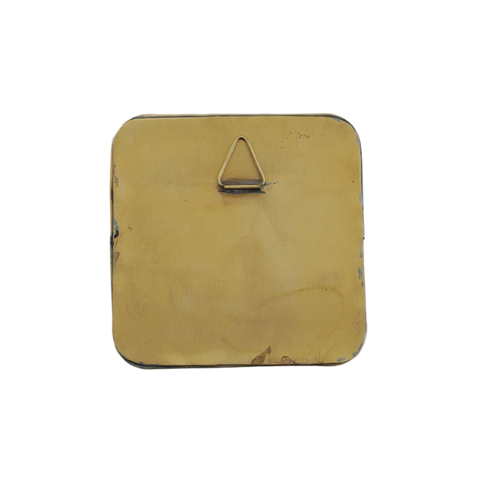 Fog Linen Work Decor Brass Framed Mirror