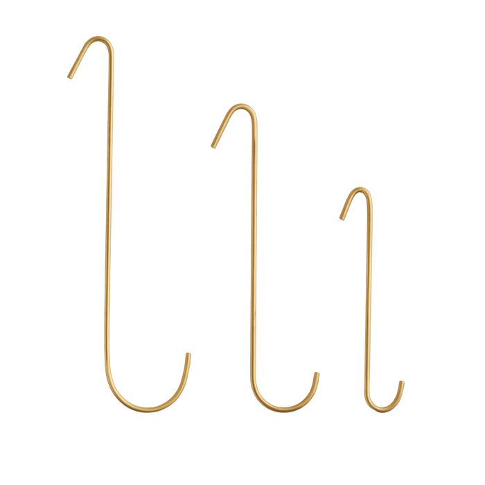Fog Linen Work Hardware Brass J Hooks, Long