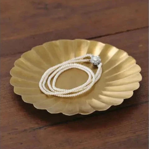 Fog Linen Work Decorative Trays Brass Petal Tray