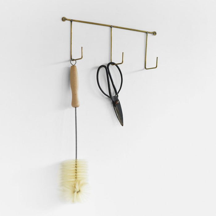 Fog Linen Work Hardware Brass Triple Hook