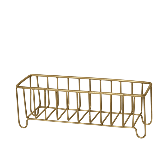Fog Linen Work Basket Brass Wire Slender Basket