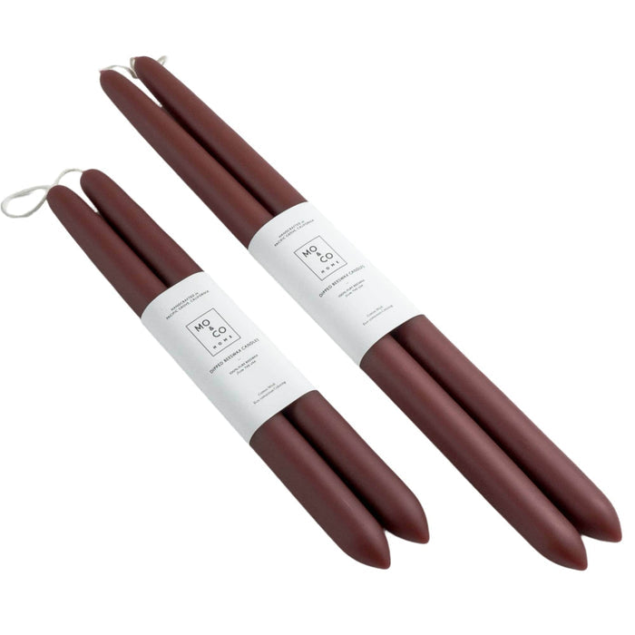Mo&Co Home Candle 10" Burgundy Beeswax Dipped Taper Candles