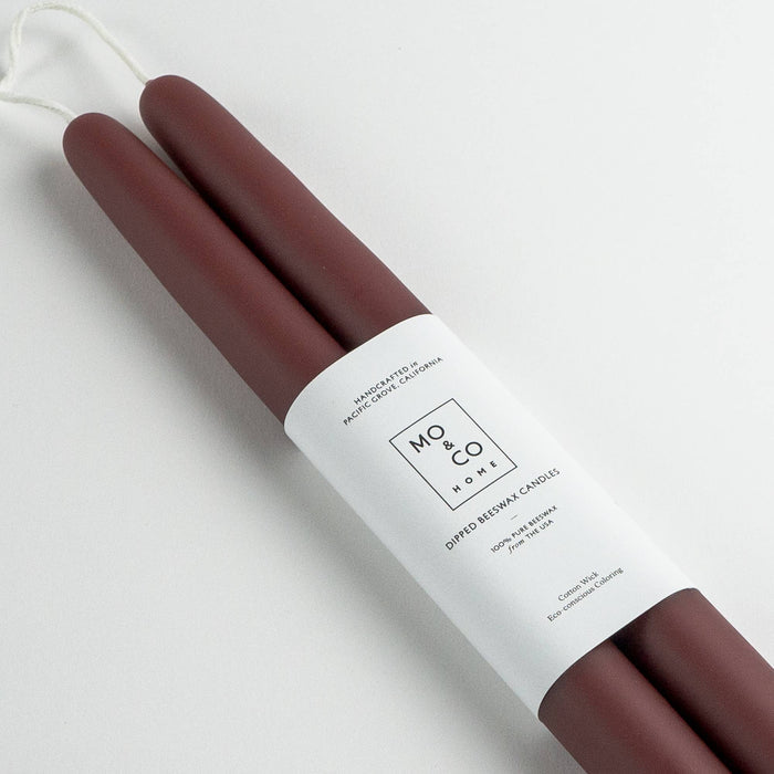 Mo&Co Home Candle Burgundy Beeswax Dipped Taper Candles