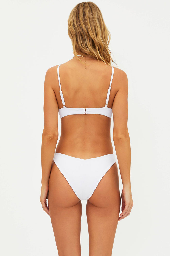 WHITE RIBBED UNDERWIRE TOP