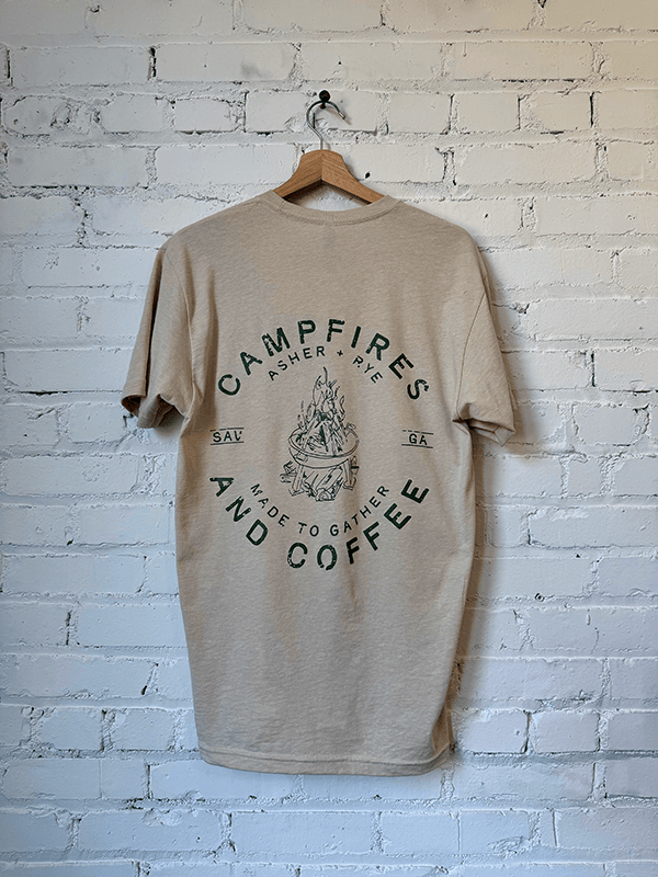 Warehouse Uniform & Embroidery SHOP Campfires + Coffee Tee