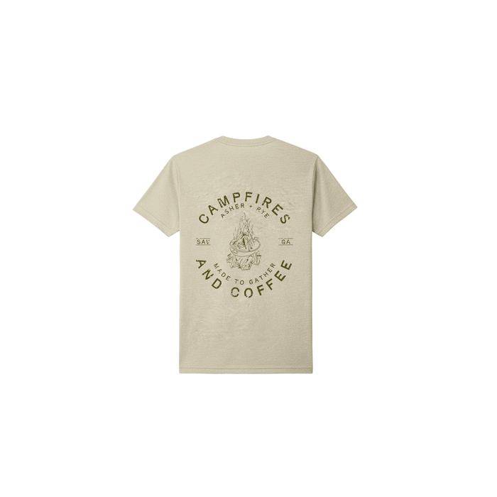 Warehouse Uniform & Embroidery SHOP Cream / Small Campfires + Coffee Tee